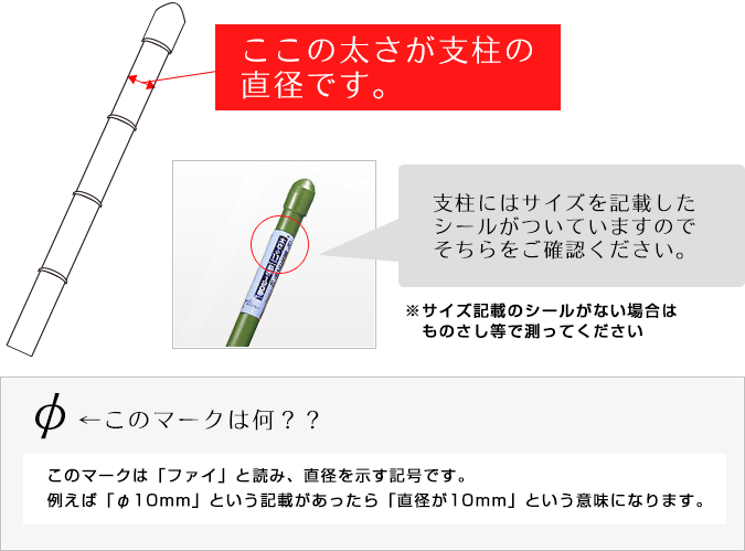 支柱のサイズ